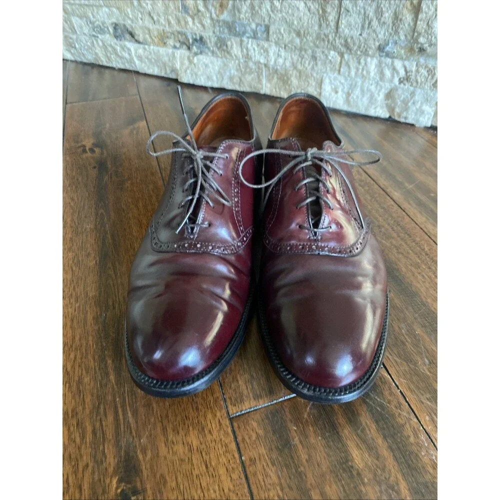 Alden 994 Saddle Bal Oxford Shell Cordovan Cherry Brown 10.5 C E *replaced heel